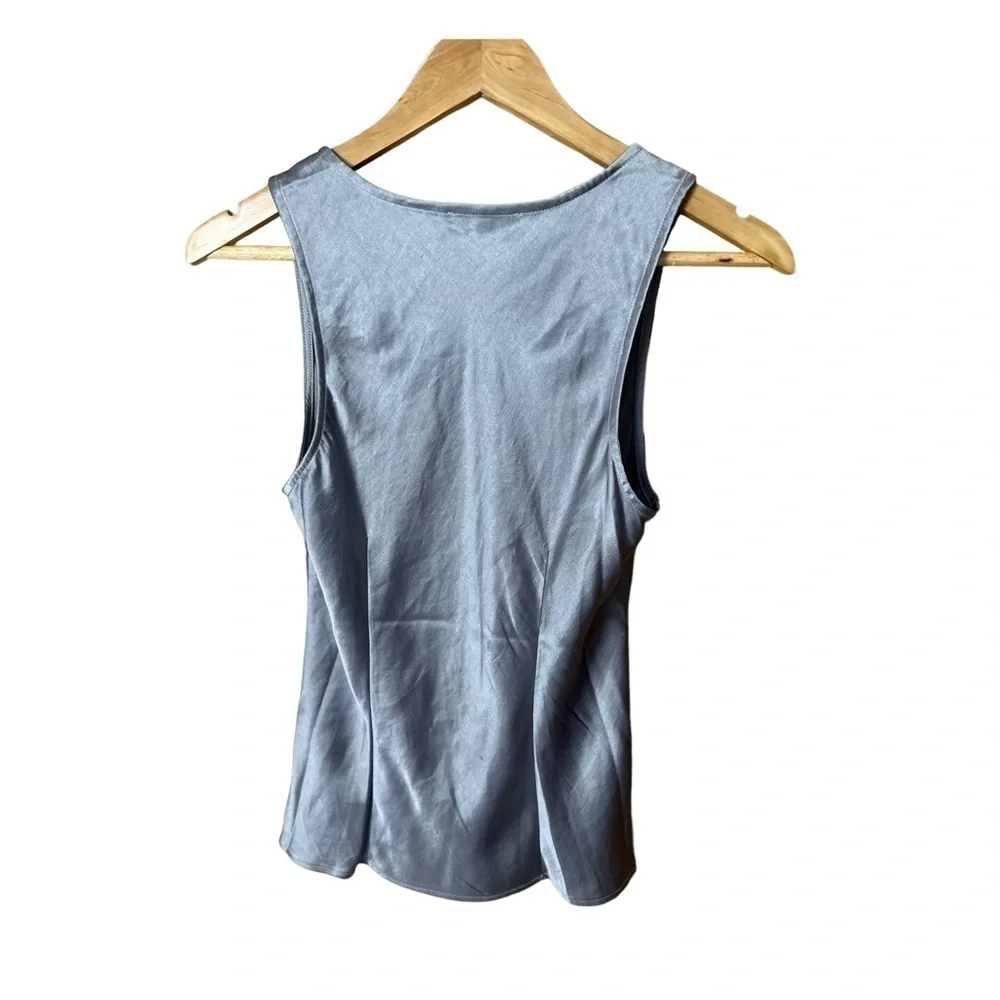 Madewell Satin Cutaway Vest Top Steel Dusk Grey size 0 NWT - Picture 6 of 10